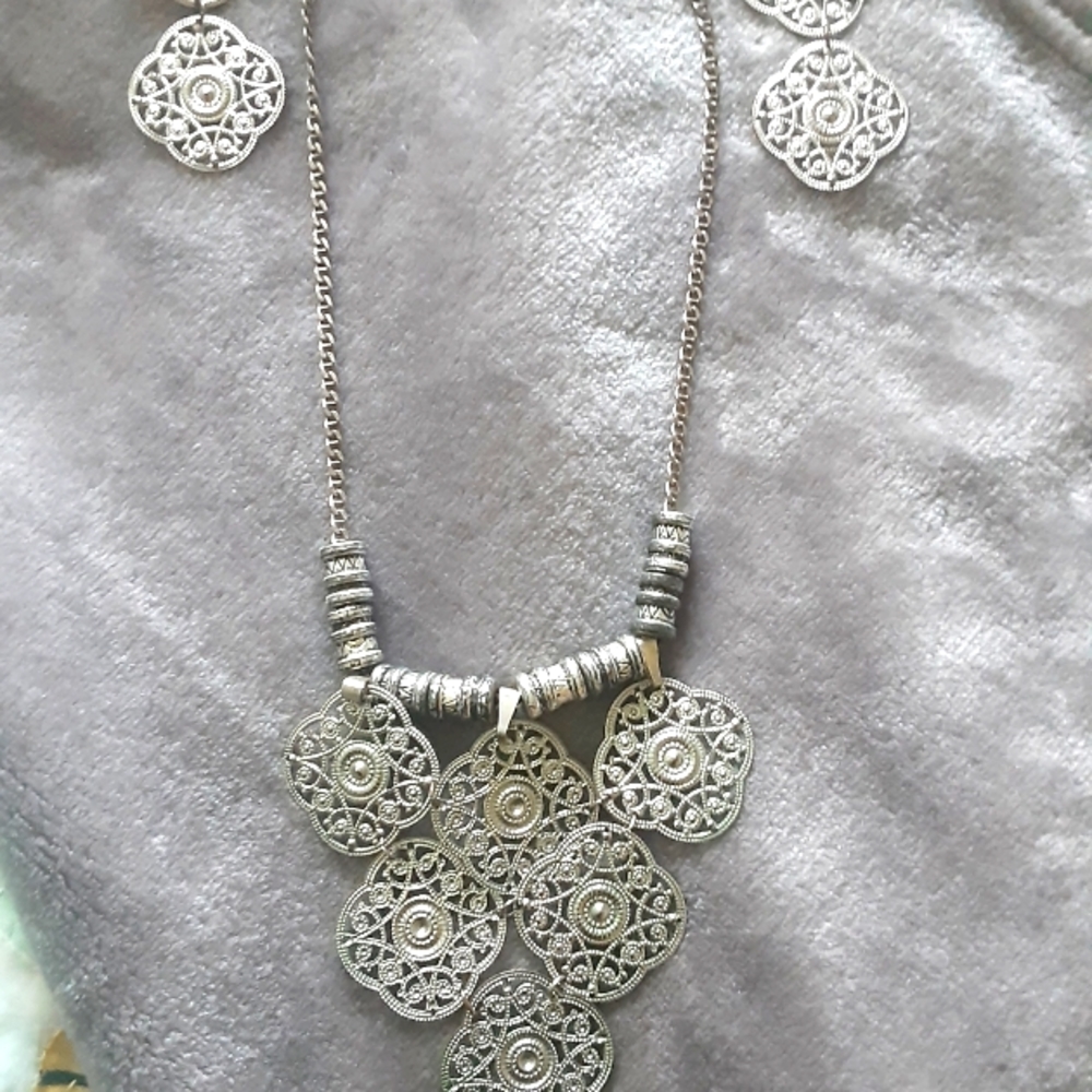 Boho Bib Necklace & Matching Earrings